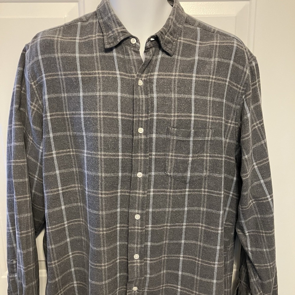 Frank & Eileen Flannel Shirt Men's DON Size XL Gray Plaid Long Sleeve Button Up